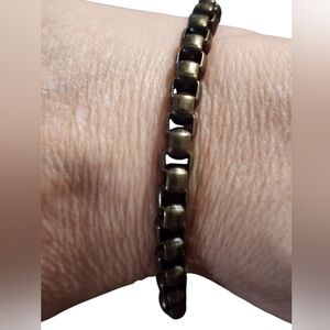 Brass Tone Chunky Chain Bracelet